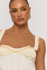 Cream Frill Corset Top - Sabrina