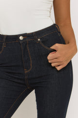 Indigo Stretch Flared Leg Jeans - Briani