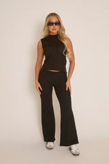 Black Knitted Sleeveless Top and Trouser Co-ord - Adelaide