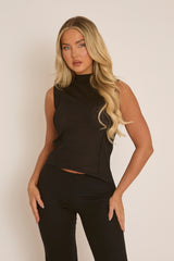 Black Knitted Sleeveless Top and Trouser Co-ord - Adelaide