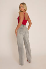 Wine Strappy Corset Top - Tamsin