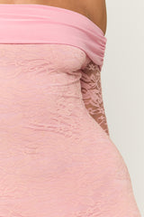 Pink Lace Bardot Playsuit - Irena