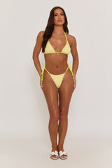 Butter Yellow Textured Frill Bikini - Camden