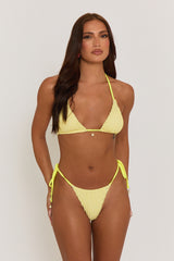Butter Yellow Textured Frill Bikini - Camden