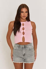 Grey Stretch Denim Frayed Hem Shorts - Layana