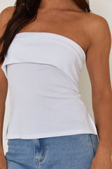 White Fold Over Bandeau Top - Morena