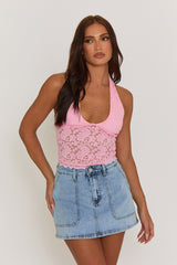 Acid Wash Blue Pocket Detail Denim Mini Skirt - Melania