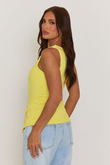 Yellow Gold Button Detail Longline Waistcoat - Isidora