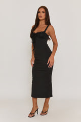 Black Lace Trim Maxi Dress - Eleri