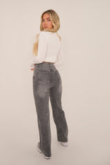 White Good Girl Embellished Diamante Top - Kimberly