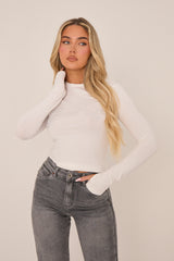 White Good Girl Embellished Diamante Top - Kimberly