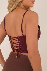 Wine Shine Faux Leather Crop Top - Allyson