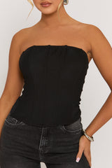 Black Boned Corset Top - Natalya
