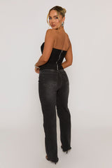 Black Boned Corset Top - Natalya