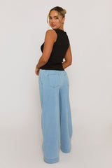 Black Sleeveless Button Up Rib Top - Nikolina