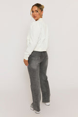 White Pocket Detail Bomber Jacket - Estelle