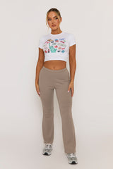 Taupe Soft Jersey Flares - Lauryn