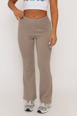 Taupe Soft Jersey Flares - Lauryn