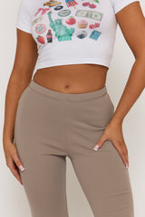 Taupe Soft Jersey Flares - Lauryn