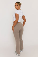 Taupe Soft Jersey Flares - Lauryn