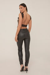 Leopard Sequin Open Back Top With Lace Straps - Everlee