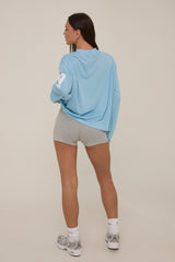 Blue Varsity Sport Jersey T-shirt - Farrah