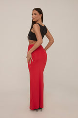 Red Rose Detail Maxi Skirt - Martine