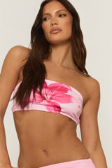 Pink Floral Mesh Bandeau And Maxi Skirt Co-ord Set - Braeley