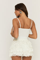 White Lace Tiered Skort - Gianna