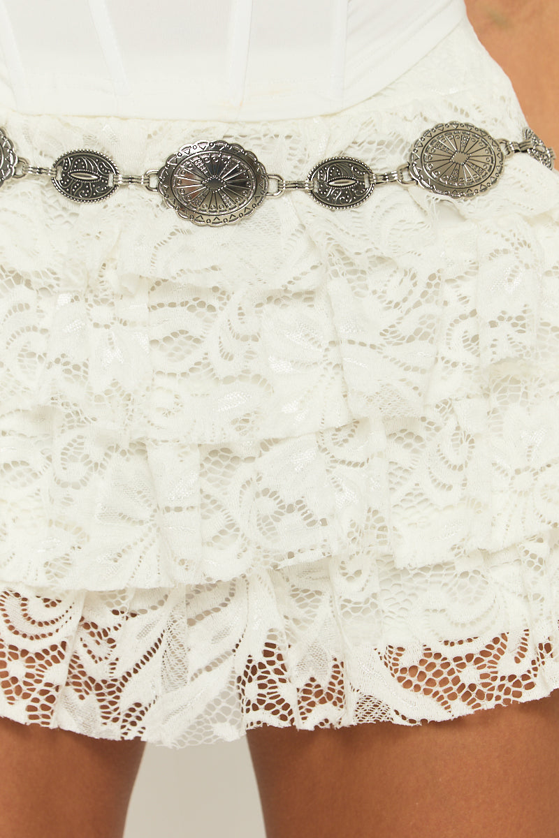 Silver Pendant Detail Belt - Gracia