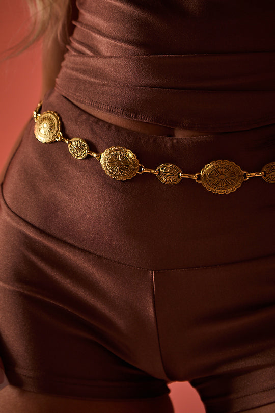 Gold Pendant Detail Belt - Gracia