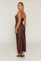 Chocolate Snake Print Strappy Maxi Dress - Bordeaux