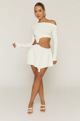 White Cut Out Ring Detail Mini Dress - Santana