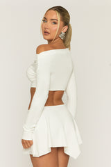 White Cut Out Ring Detail Mini Dress - Santana