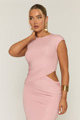 Pink Cut Out Midaxi Dress - Toulouse