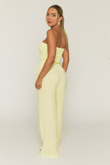 Yellow Crinkle Wide Leg Jumpsuit - Angeleena