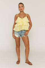 Yellow Ruffle Cami Top - Amalfi