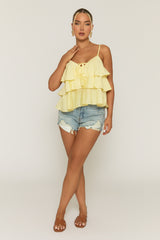 Yellow Ruffle Cami Top - Amalfi