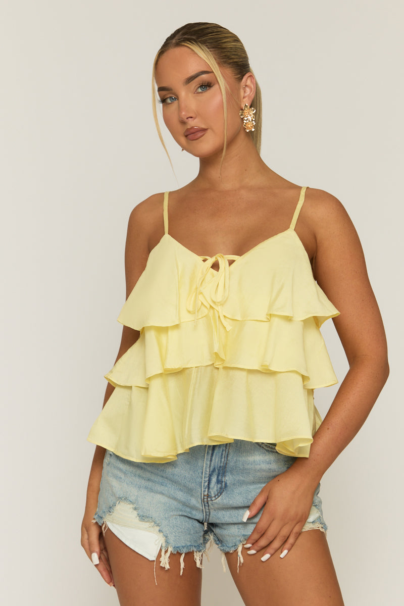 Yellow Raffles Top Yellow Ruffle Cami Top - Amalfi – Rebellious Fashion