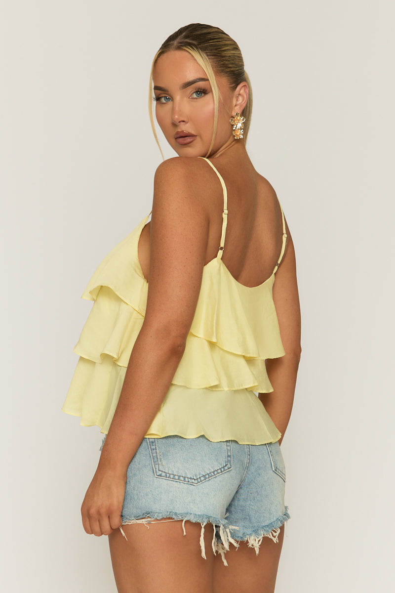 Yellow Ruffle Cami Top - Amalfi