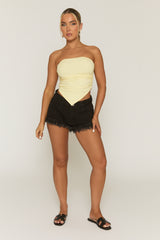 Black Extreme Fray Hem Denim Shorts - Kolbie