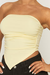 Butter Yellow Bandeau Pointed Hem Top - Croatia