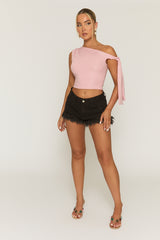 Pink One Shoulder Tie Side Top - Malta