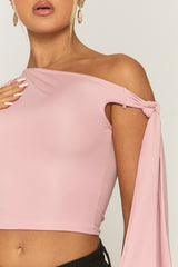 Pink One Shoulder Tie Side Top - Malta