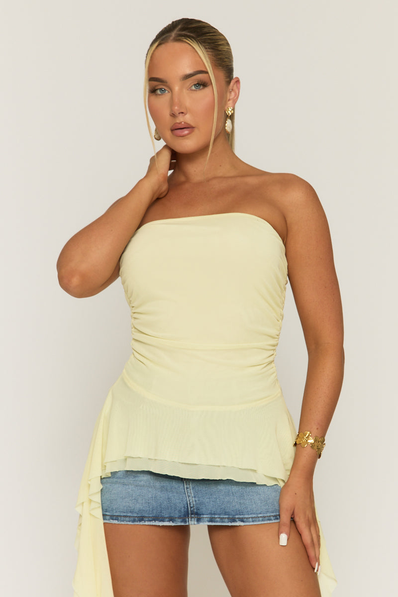Yellow Extreme Ruffle Bandeau Top - Naples