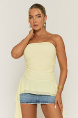 Yellow Extreme Ruffle Bandeau Top - Naples