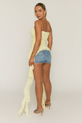 Yellow Extreme Ruffle Bandeau Top - Naples