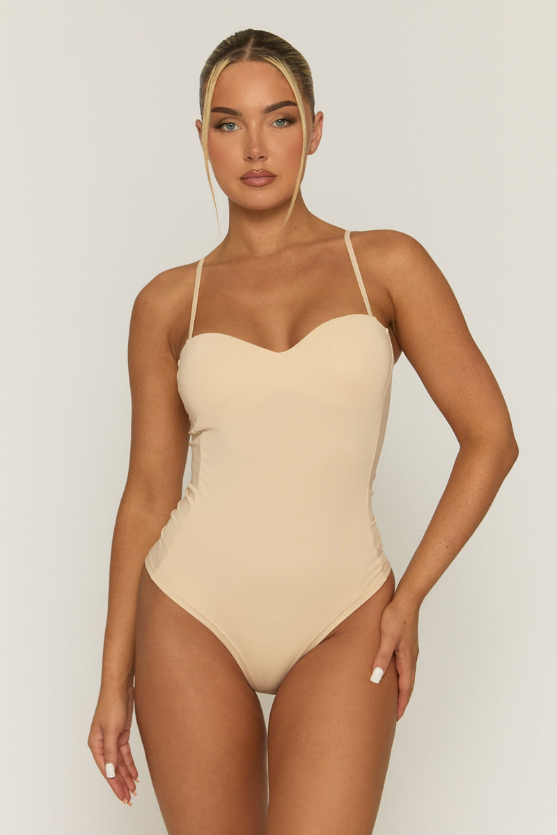 Beige Padded Bust Bodysuit - Seville