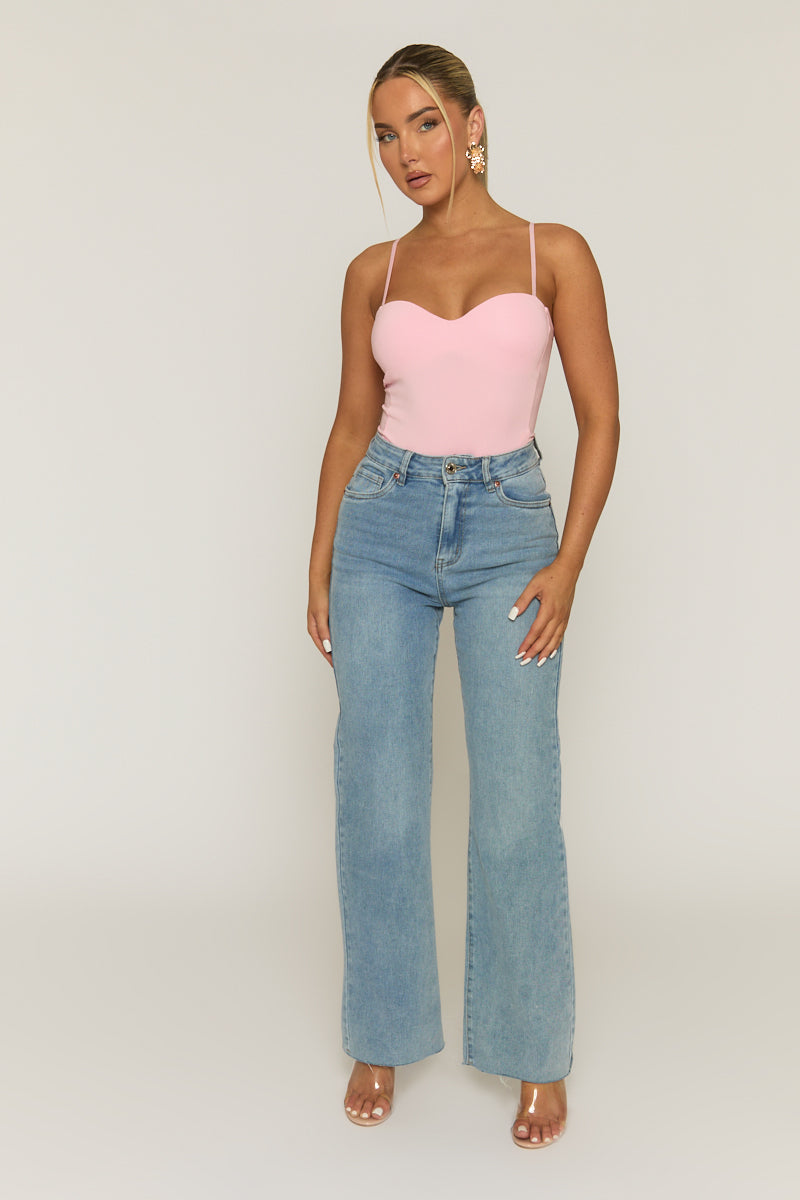 Pink Padded Bust Bodysuit - Seville