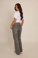 Dark Grey Stretch Straight Leg Jeans - Scarlett